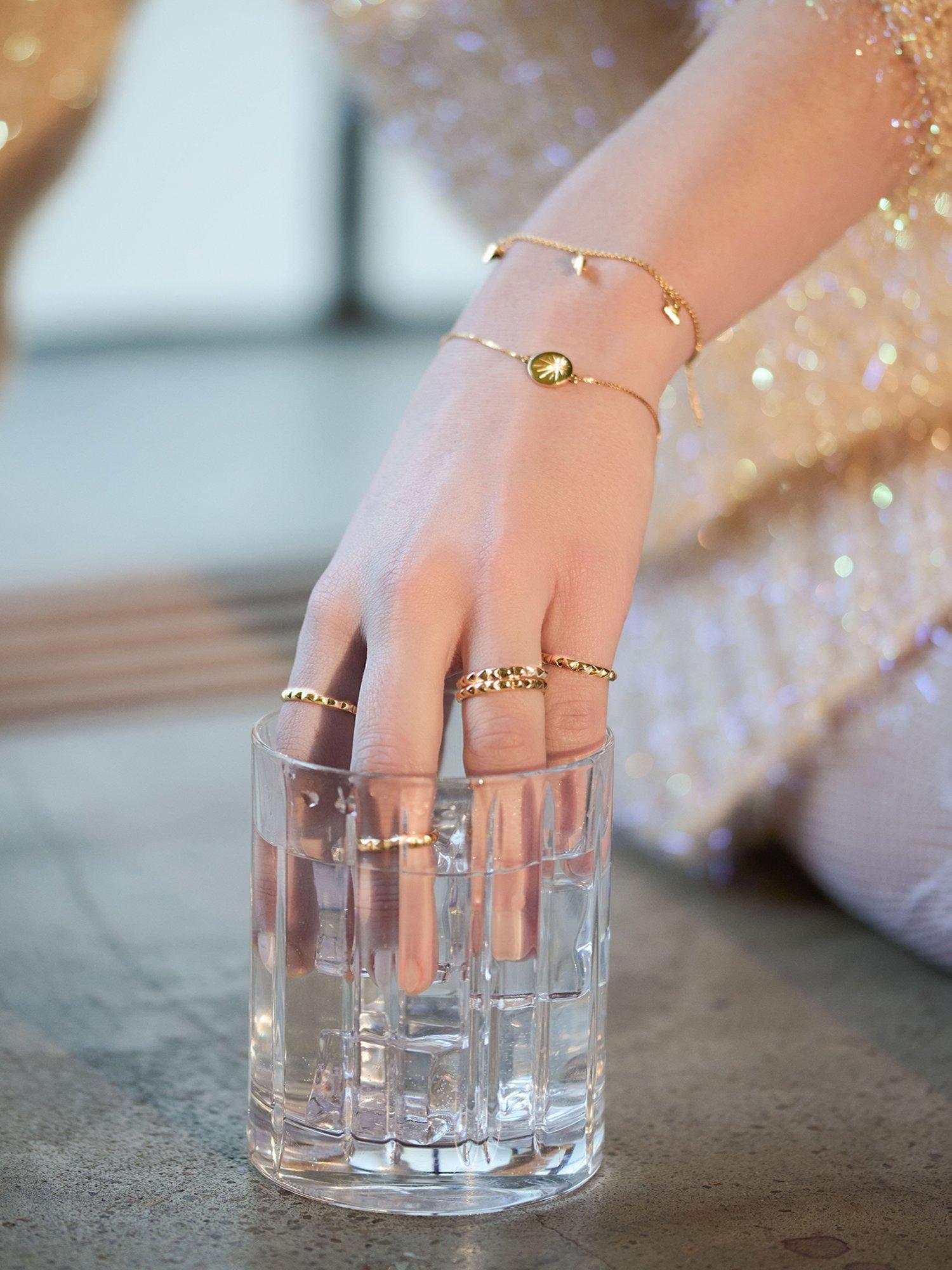 Product image 2 of 3, which shows Rachel Jackson London Arrow Spike Station Bracelet, Gold