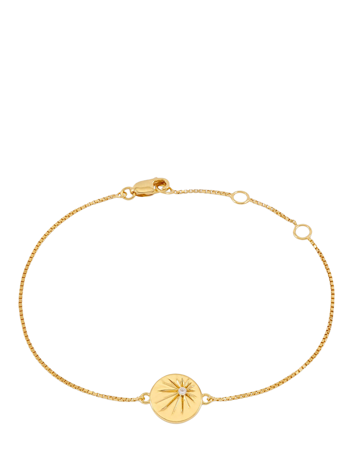 Product image 1 of 4, which shows Rachel Jackson London Personalised White Topaz North Star Chain Bracelet, Gold
