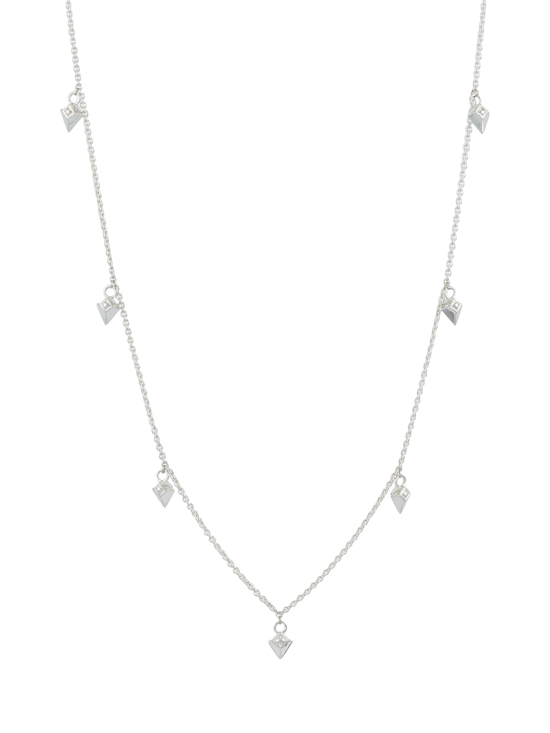Product image 1 of 4, which shows Rachel Jackson London Arrow Spike Station Necklace, Silver