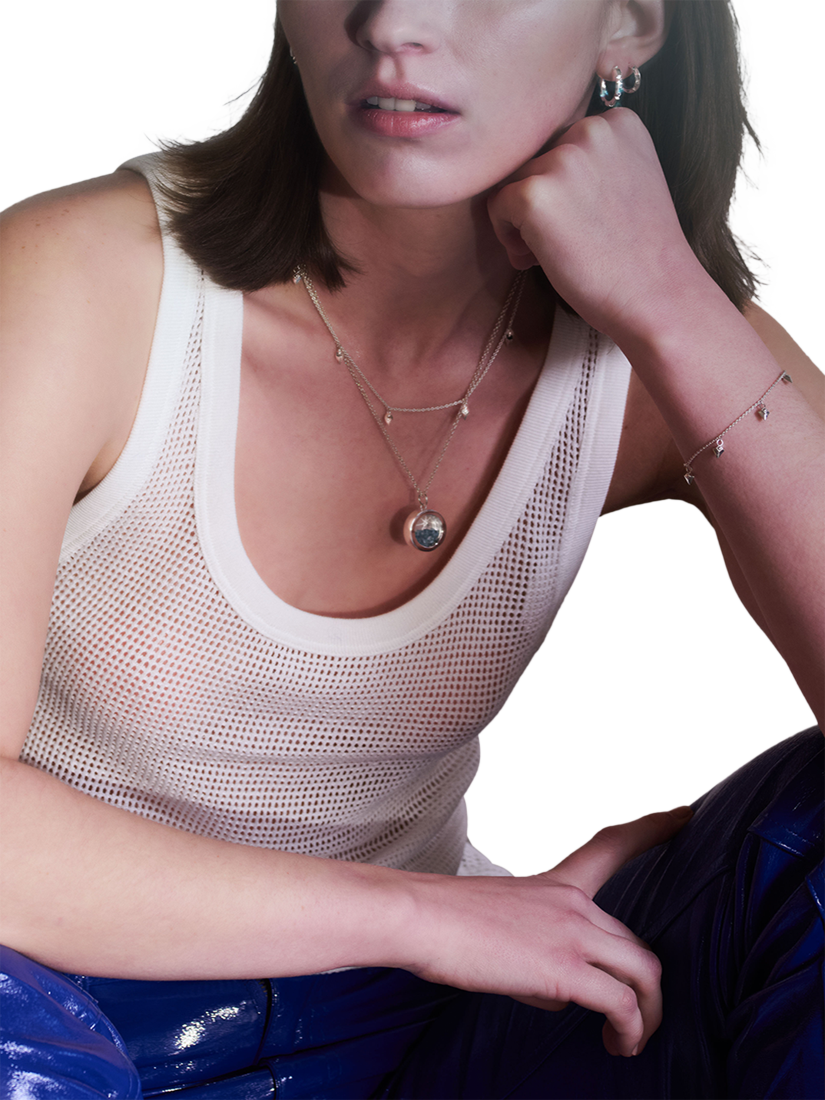 Product image 2 of 4, which shows Rachel Jackson London Arrow Spike Station Necklace, Silver