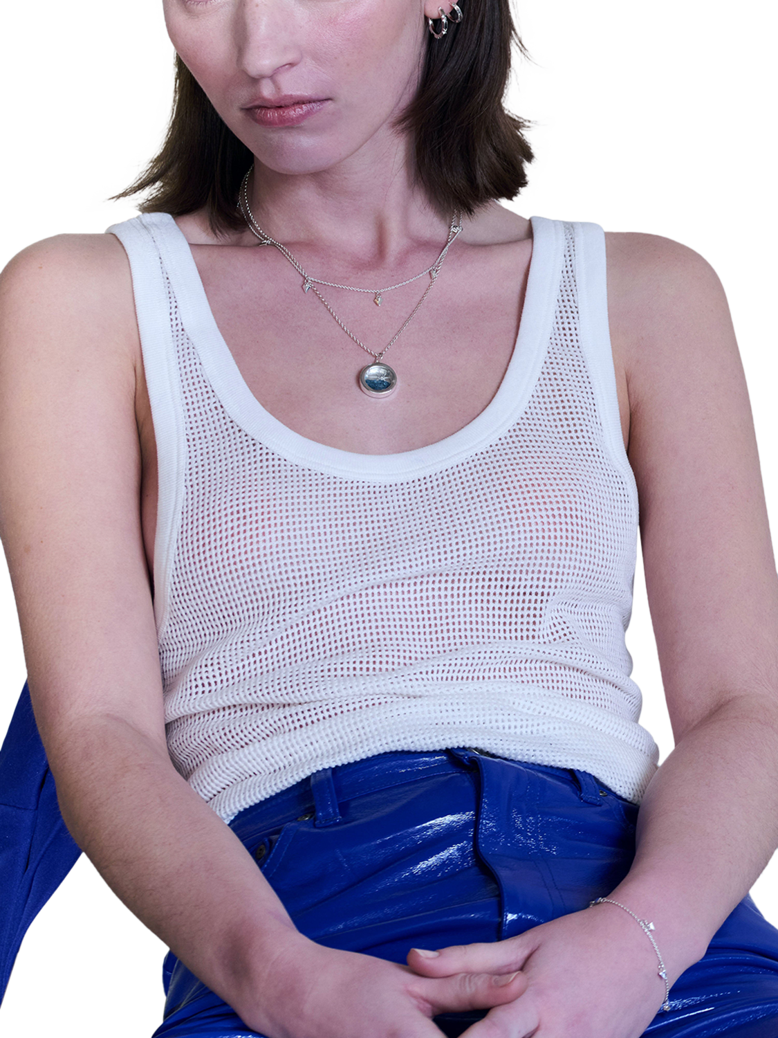 Product image 2 of 5, which shows Rachel Jackson London Personalised Blue Topaz North Star Amulet Necklace, Gold/Blue
