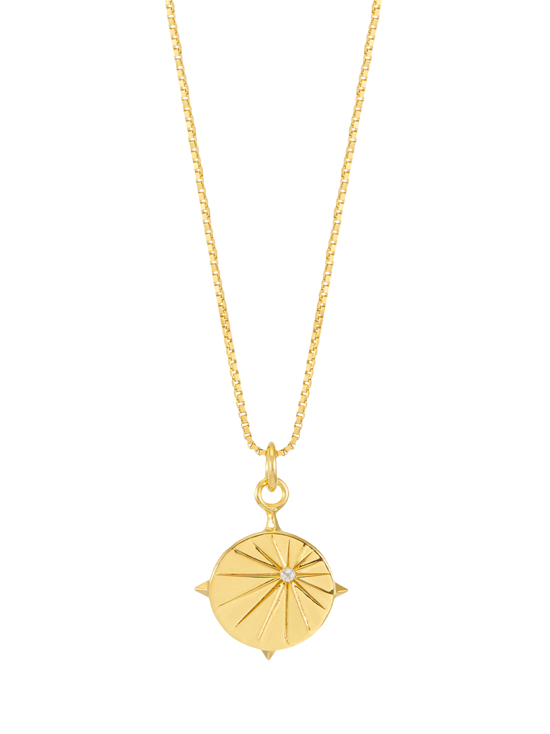 Product image 1 of 5, which shows Rachel Jackson London Personalised North Star Topaz Pendant Necklace, Gold