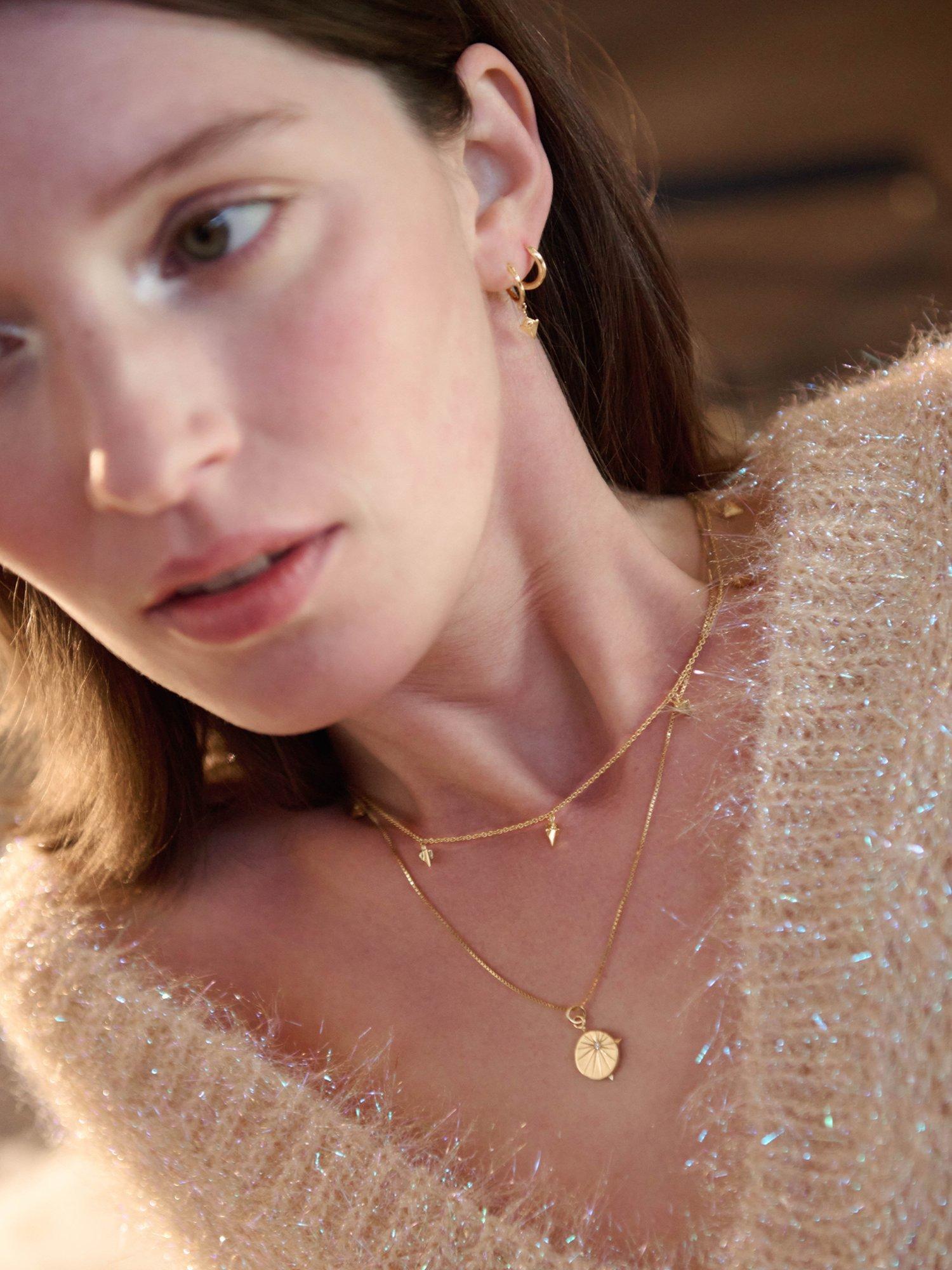 Product image 2 of 5, which shows Rachel Jackson London Personalised North Star Topaz Pendant Necklace, Gold