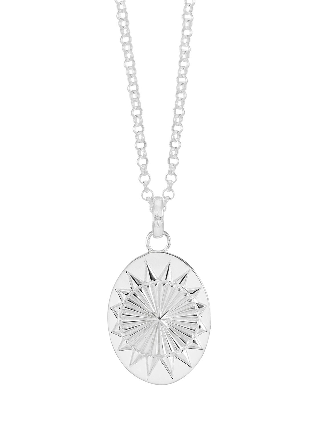 Product image 1 of 4, which shows Rachel Jackson London Personalised Oval North Star Pendant Necklace, Silver
