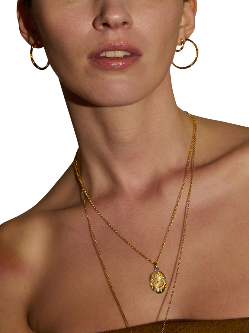 Product image 2 of 4, which shows Rachel Jackson London Personalised Oval North Star Pendant Necklace, Silver
