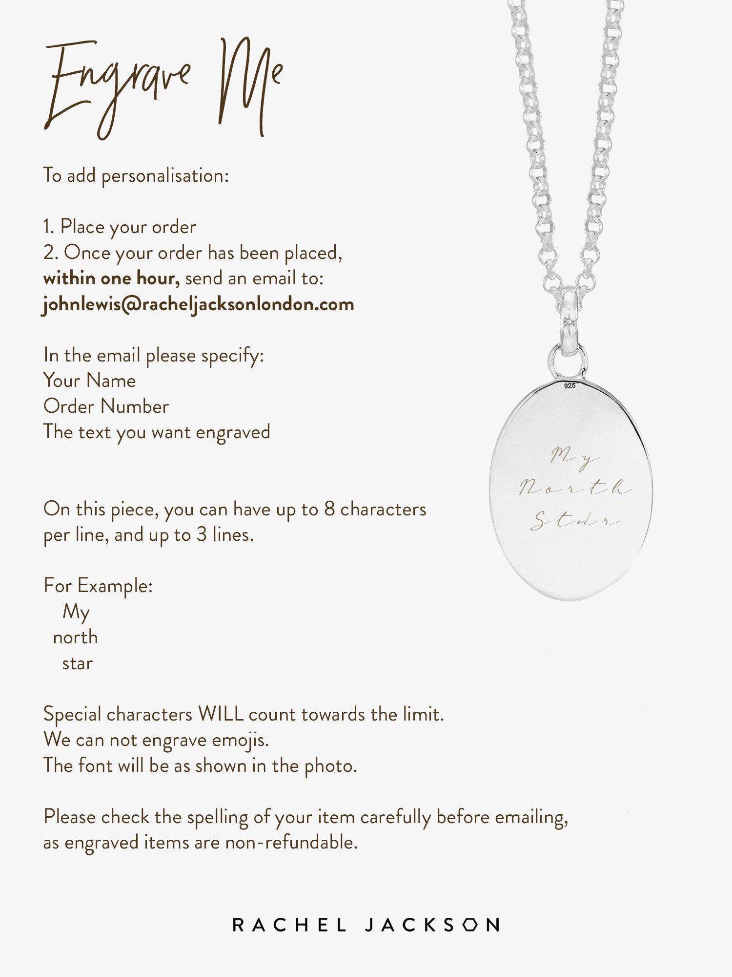 Product image 3 of 4, which shows Rachel Jackson London Personalised Oval North Star Pendant Necklace, Silver