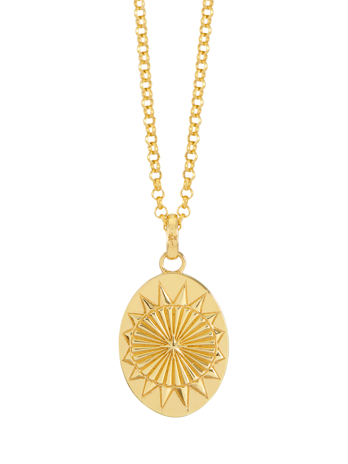 Product image 1 of 4, which shows Rachel Jackson London Personalised Oval North Star Pendant Necklace, Gold