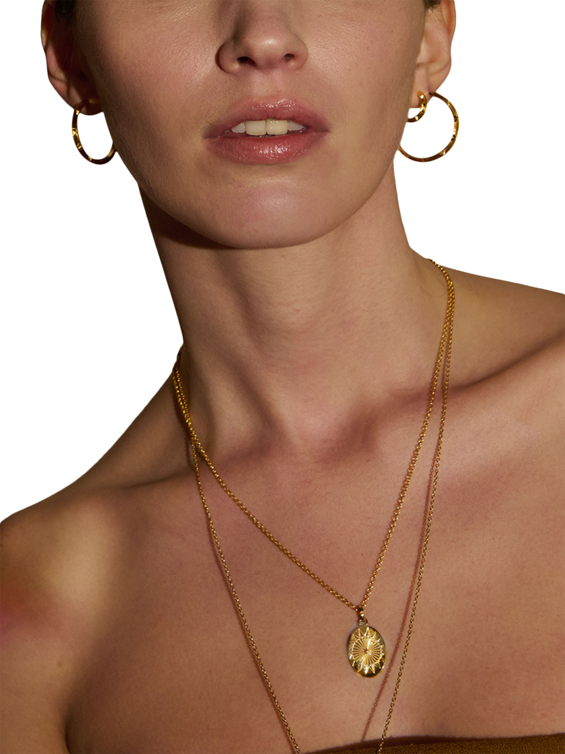 Product image 2 of 4, which shows Rachel Jackson London Personalised Oval North Star Pendant Necklace, Gold