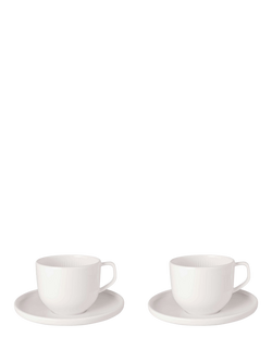 Villeroy & Boch Afina Porcelain Espresso Cup & Saucer, Set of 2, 50ml, White, White White