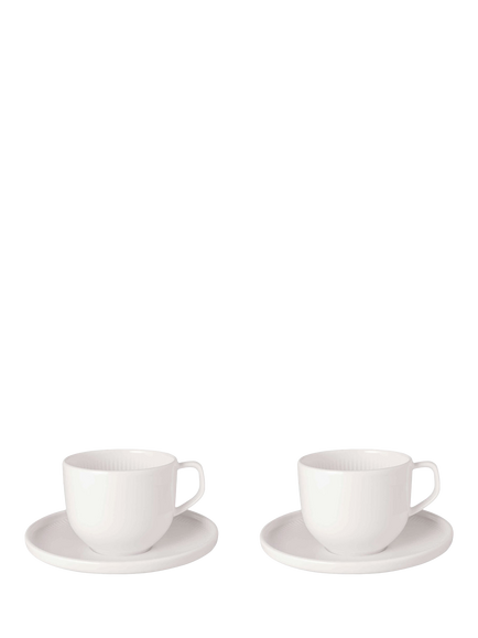 Villeroy & Boch Afina Porcelain Espresso Cup & Saucer, Set of 2, 50ml, White, White White