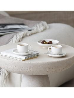 Villeroy & Boch Afina Porcelain Espresso Cup & Saucer, Set of 2, 50ml, White - view 2, White White