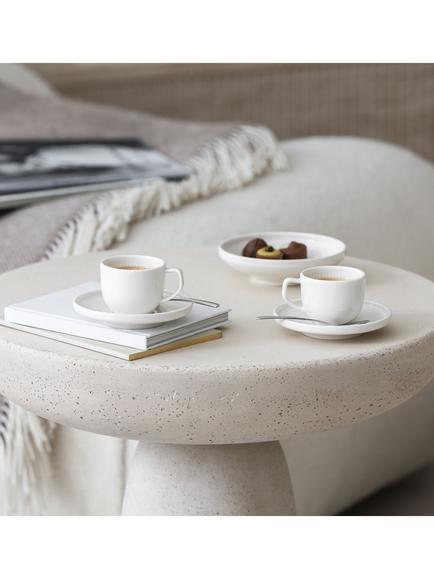 Villeroy & Boch Afina Porcelain Espresso Cup & Saucer, Set of 2, 50ml, White - view 2, White White