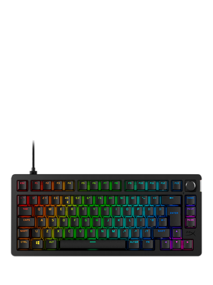 HyperX Alloy Rise 75 Compact RGB Gaming Keyboard, Black, Black