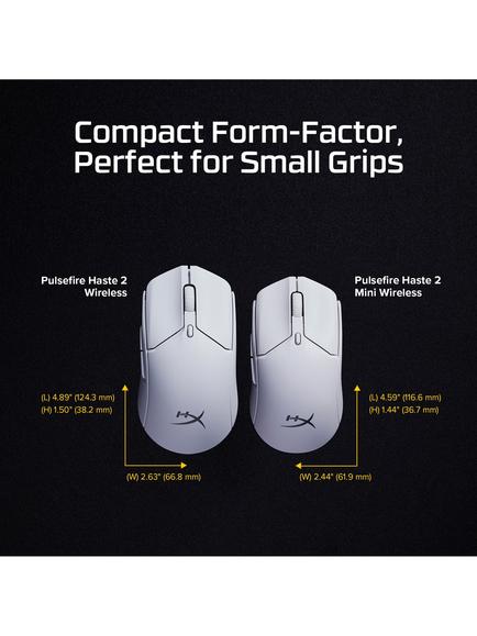 Pulsefire Haste 2 Mini Wireless Gaming Mouse, White - view 2, White