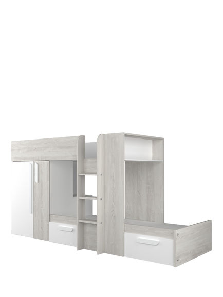 Kids Avenue Barca Bunkbed, European Single, Cascina/White - view 2, White/Cascina