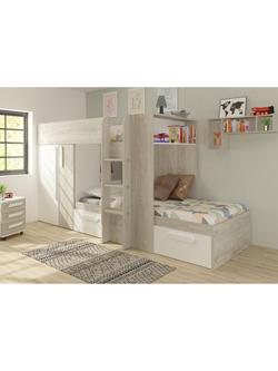 Kids Avenue Barca Bunkbed, European Single, Cascina/White, White/Cascina