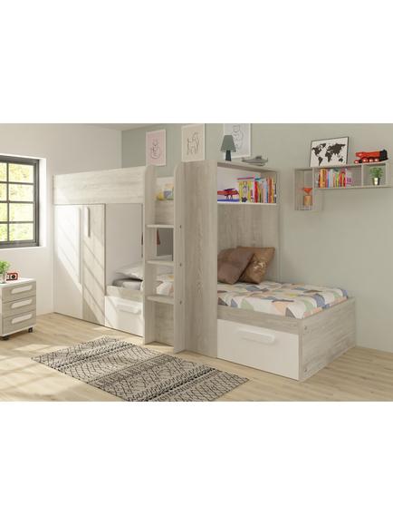 Kids Avenue Barca Bunkbed, European Single, Cascina/White, White/Cascina