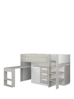 Kids Avenue Trasman Kids Girona Mid Sleeper Bed Frame, European Single - view 2, Cascina/White