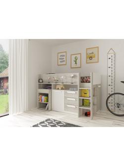 Kids Avenue Trasman Kids Girona Mid Sleeper Bed Frame, European Single, Cascina/White