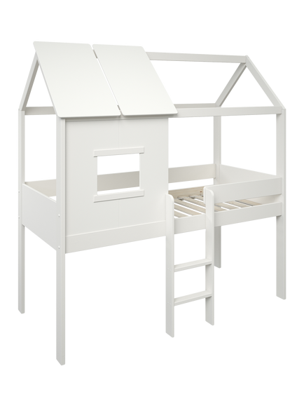 Kids Avenue Midi Playhouse Mid Sleeper Bed with Chest and Cube Storage, European Single - view 2, White