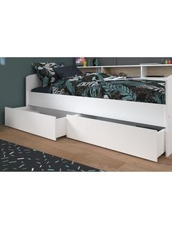 Kids Avenue Sleep Day Bed Frame with Drawers, European Single, White