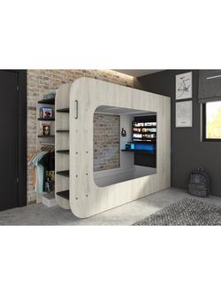 Kids Avenue Trasman Podbed Solo 3 High Sleeper Gaming Bed, European Single, Cascina