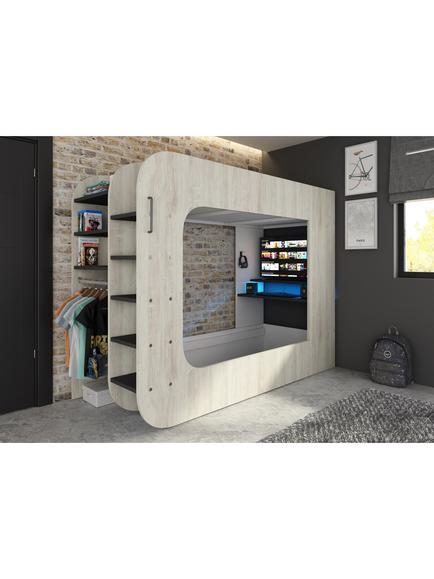 Kids Avenue Trasman Podbed Solo 3 High Sleeper Gaming Bed, European Single, Cascina
