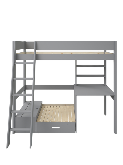 Kids Avenue Estella 4 High Sleeper Bed Frame with Futon, Single - view 2, Grey