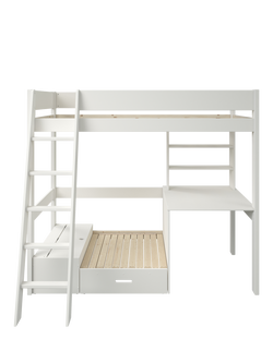 Kids Avenue Estella 4 High Sleeper Bed Frame with Futon, Single - view 2, White