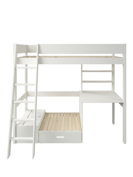 Kids Avenue Estella 4 High Sleeper Bed Frame with Futon, Single - view 2, White