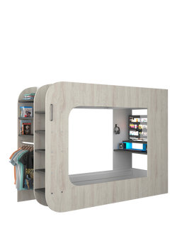 Kids Avenue Trasman Podbed Solo 3 High Sleeper Gaming Bed with Futon, European Single - view 2, Cascina