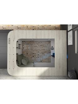 Kids Avenue Trasman Podbed Solo 3 High Sleeper Gaming Bed with Futon, European Single, Cascina