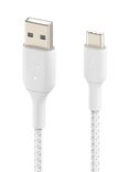 Belkin BoostCharge Braided USB-A to USB-C Cable, 1m, White
