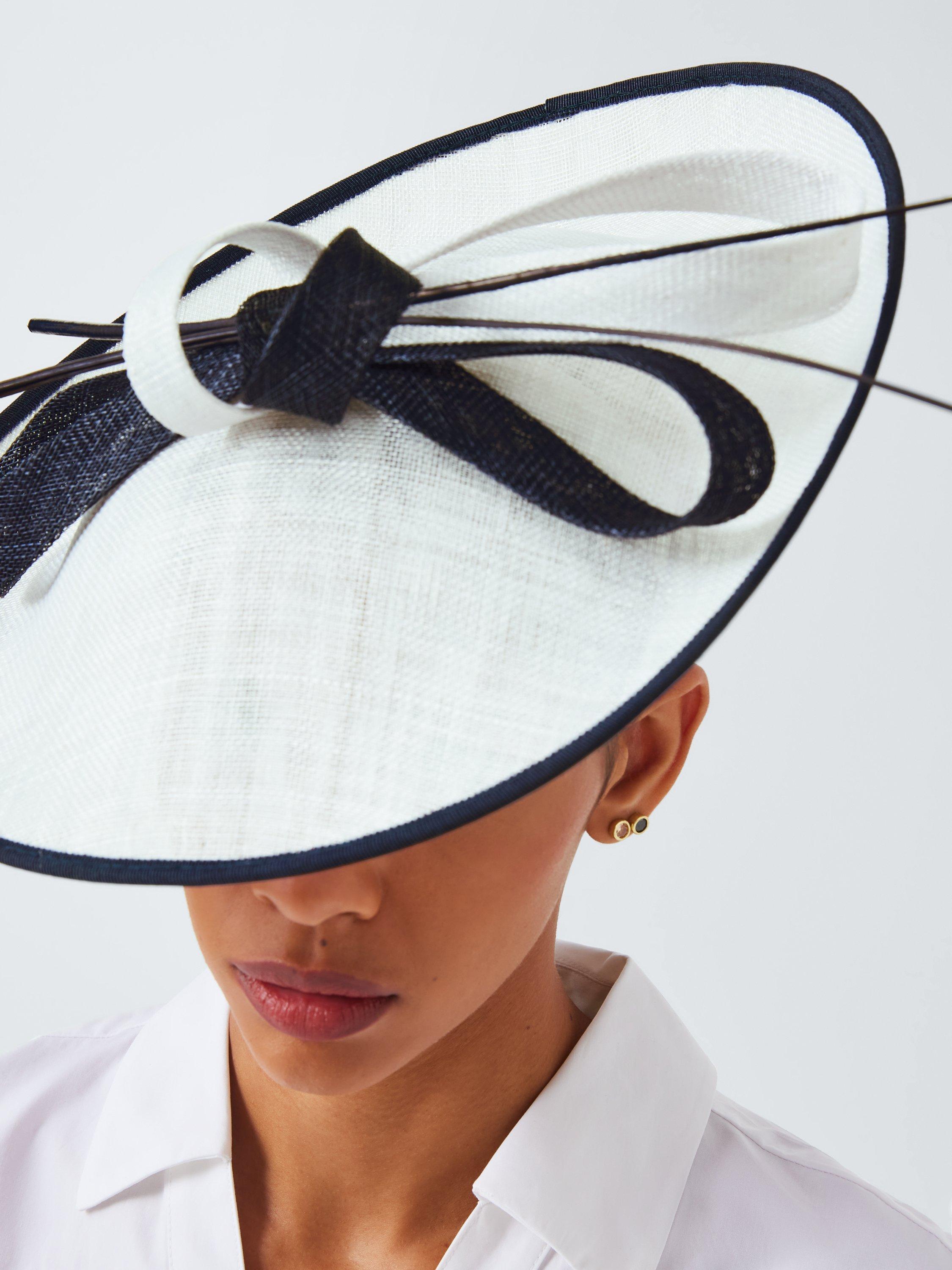 Product image 1 of 4, which shows John Lewis Daisy Disc Fascinator, Ivory/Navy