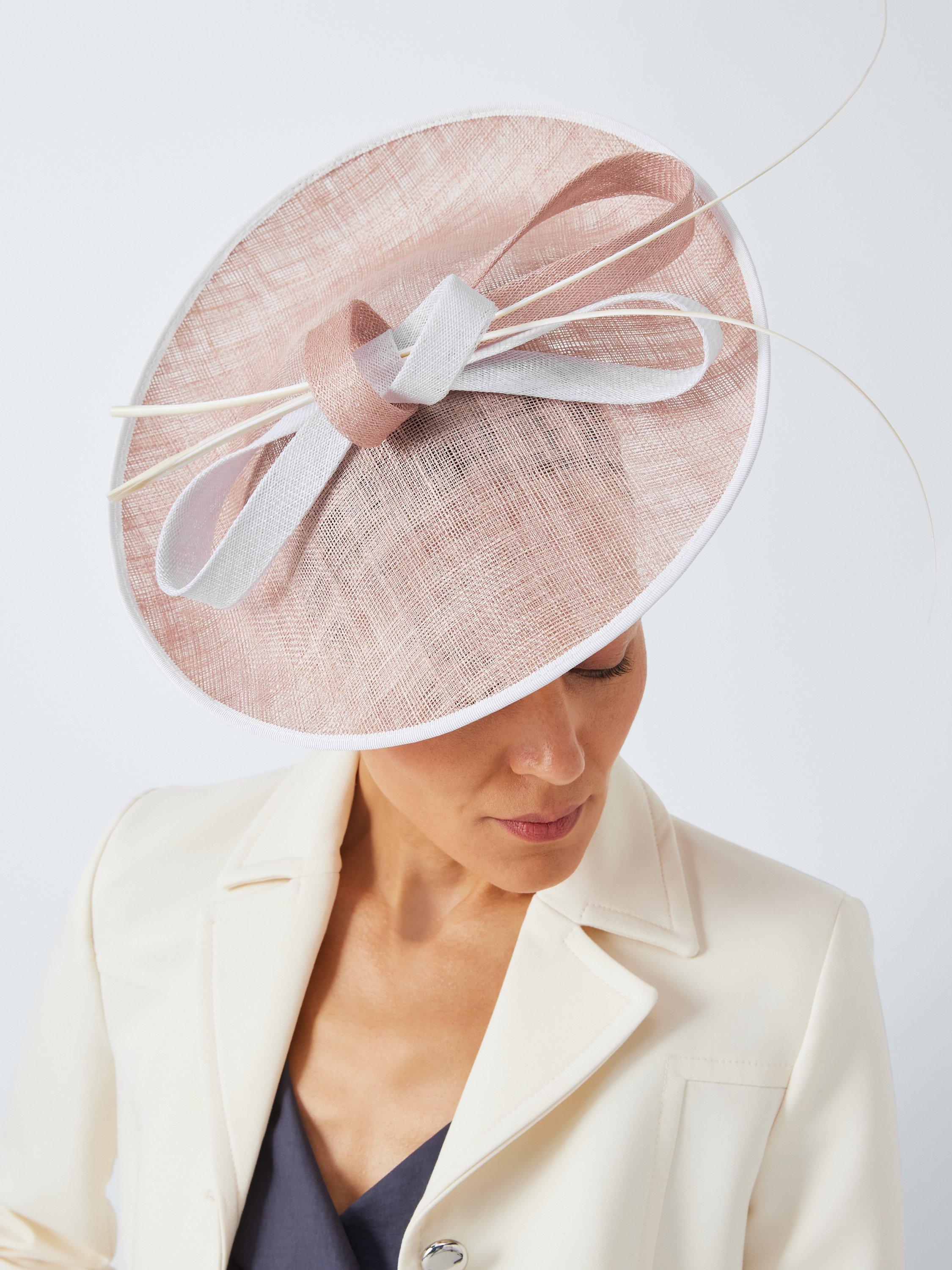 Product image 1 of 4, which shows John Lewis Daisy Disc Fascinator, Ivory/Pink