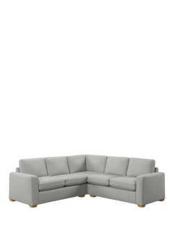 John Lewis Oliver II 5+ Seater Corner Sofa, Light Leg, Aquaclean Matilda Steel, Aquaclean Matilda Steel