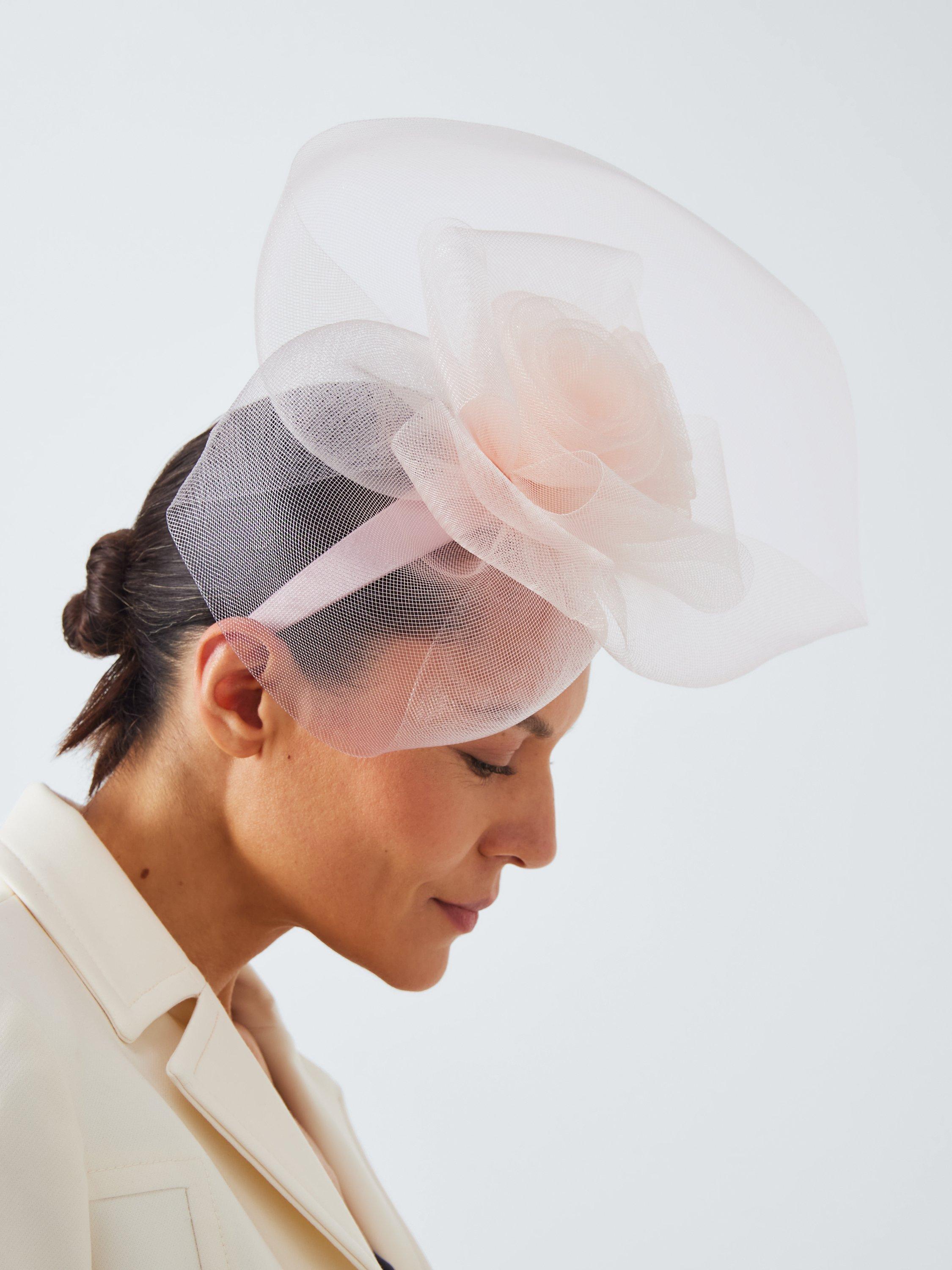 Product image 1 of 4, which shows John Lewis Amber Crinkle Flower Fascinator, Pink