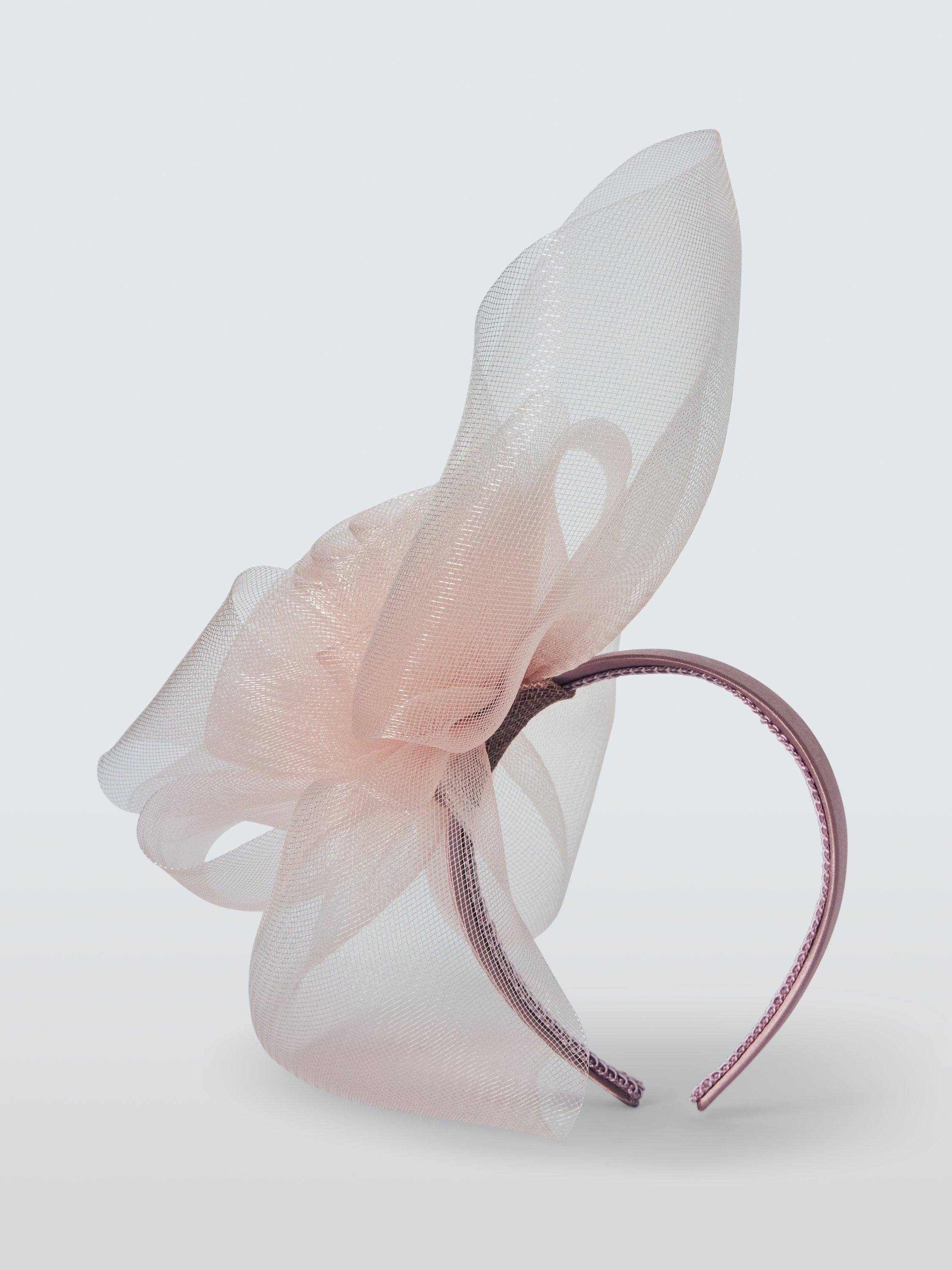 Product image 2 of 4, which shows John Lewis Amber Crinkle Flower Fascinator, Pink