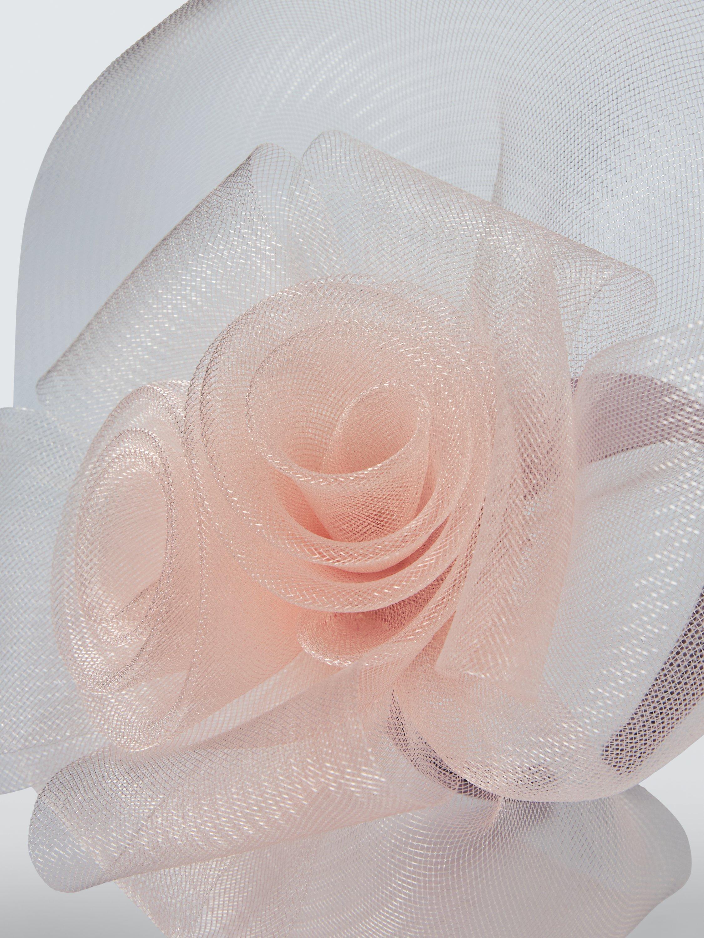 Product image 3 of 4, which shows John Lewis Amber Crinkle Flower Fascinator, Pink