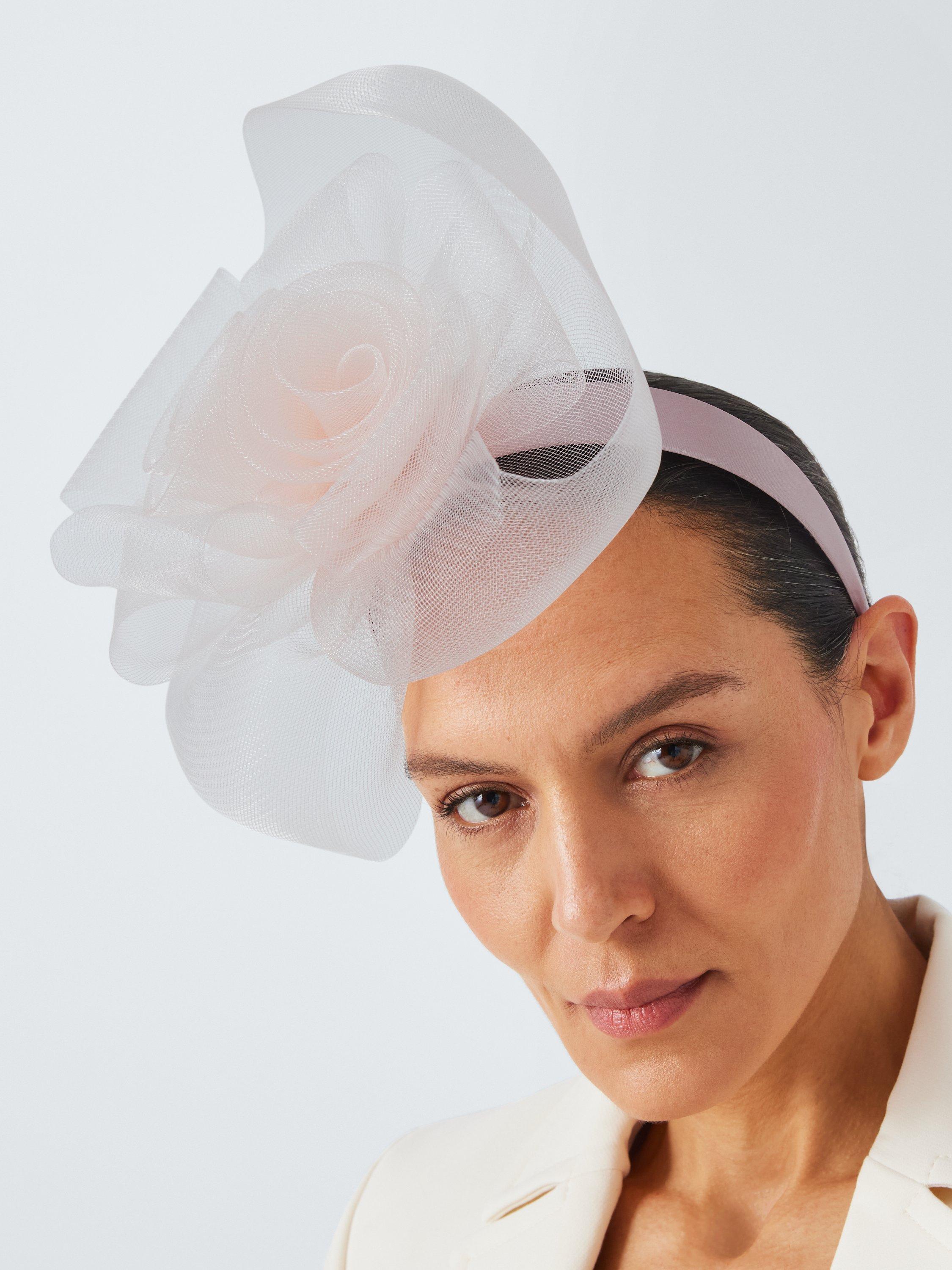 Product image 4 of 4, which shows John Lewis Amber Crinkle Flower Fascinator, Pink