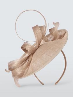 John Lewis Beatrice Upturn Disc Twirl Fascinator - view 2, Oyster