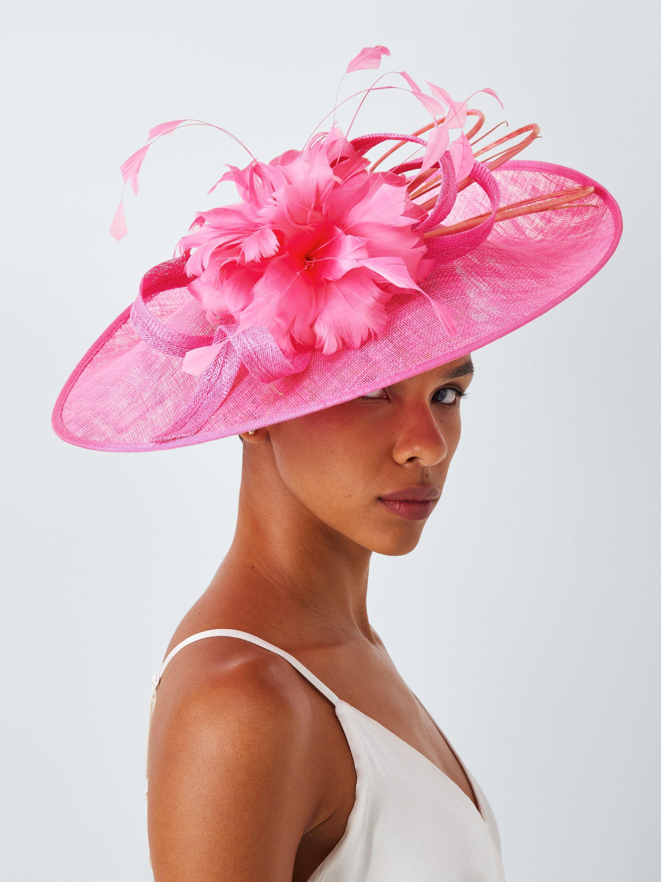 Product image 1 of 4, which shows John Lewis Hattie Large Disc Occasion Hat, Pink