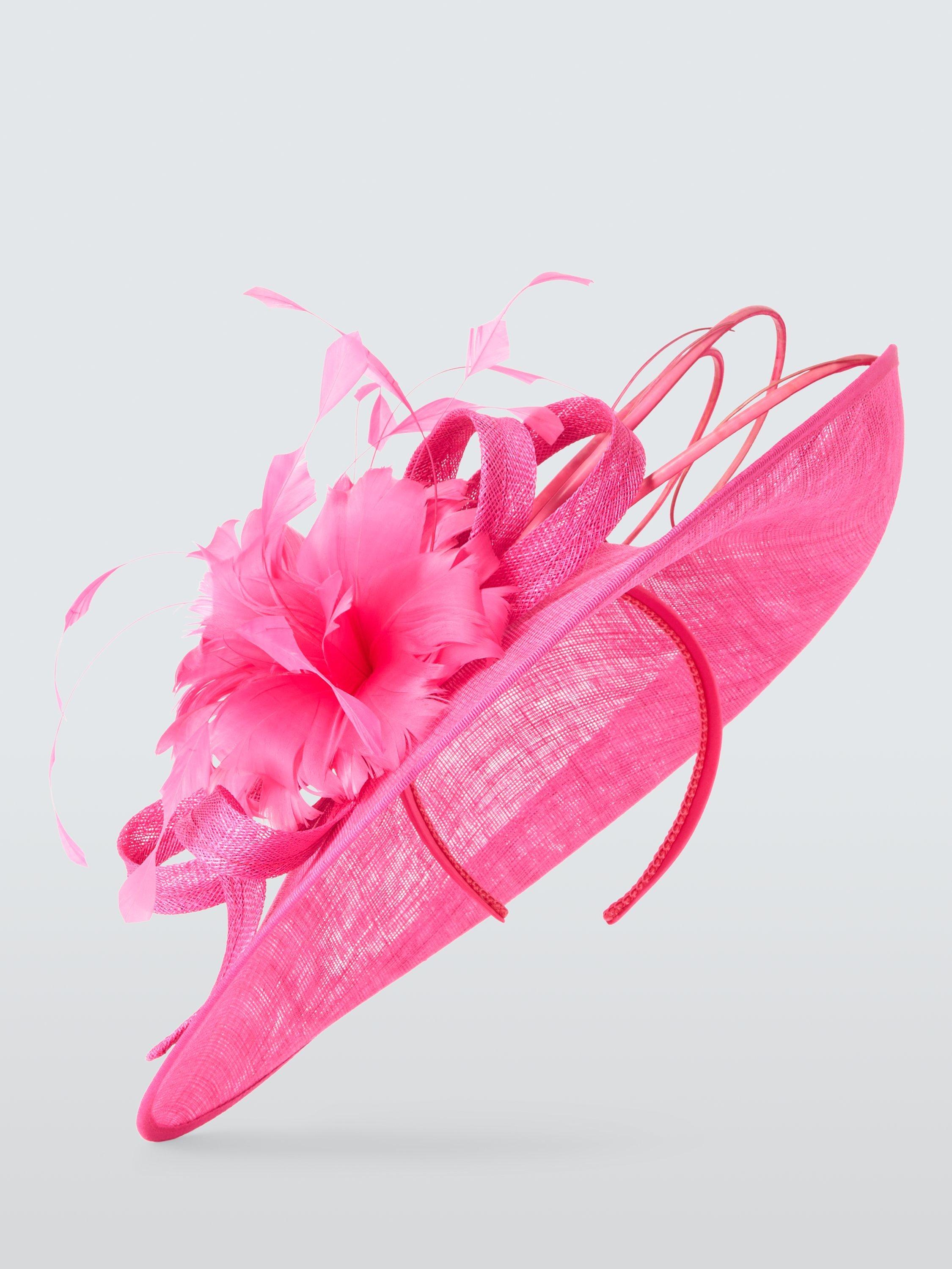 Product image 2 of 4, which shows John Lewis Hattie Large Disc Occasion Hat, Pink