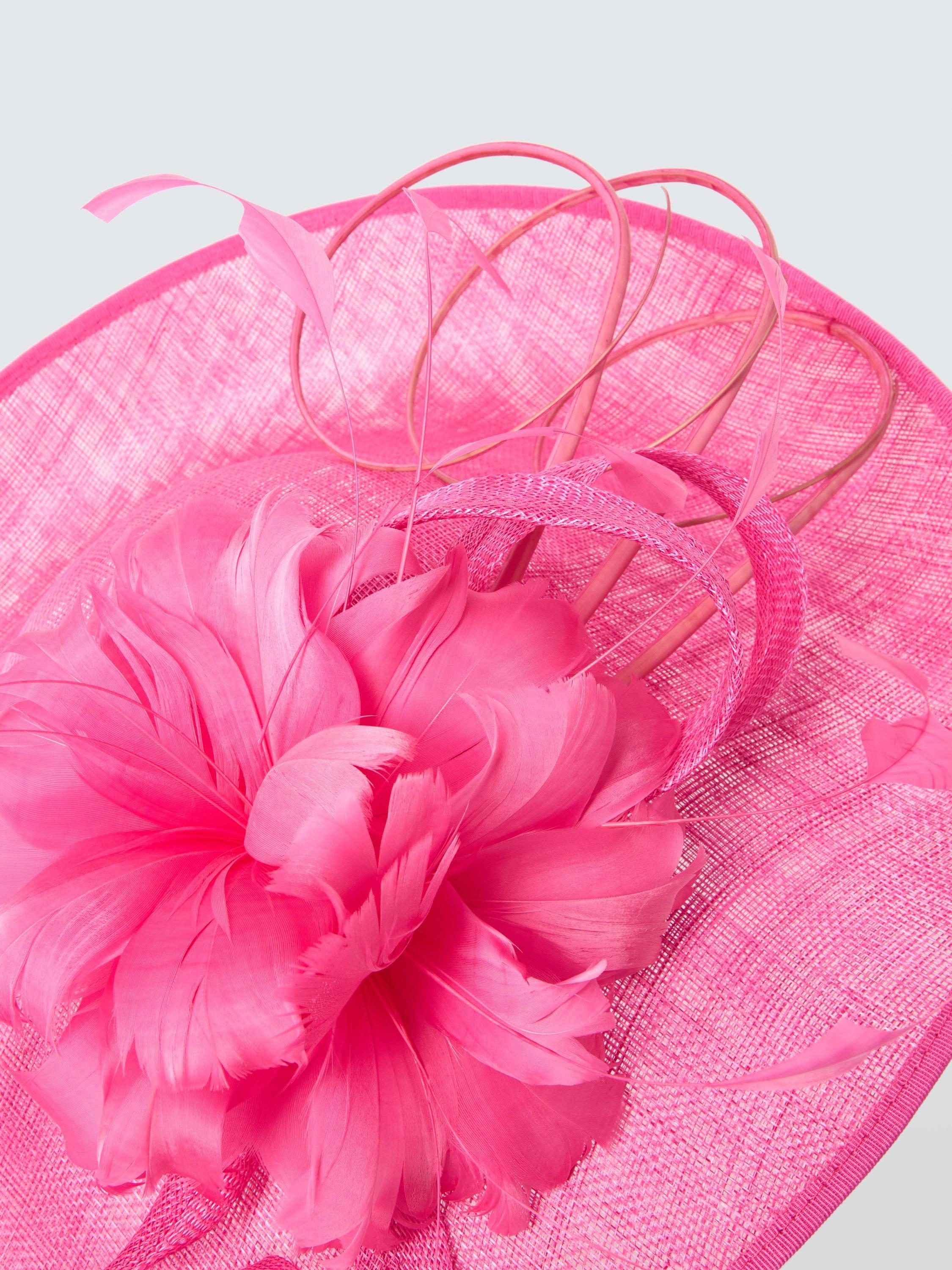 Product image 3 of 4, which shows John Lewis Hattie Large Disc Occasion Hat, Pink