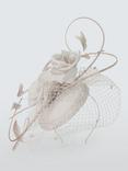 Snoxells Rebecca Flower Corsage Veil Fascinator, Dusty Maeve