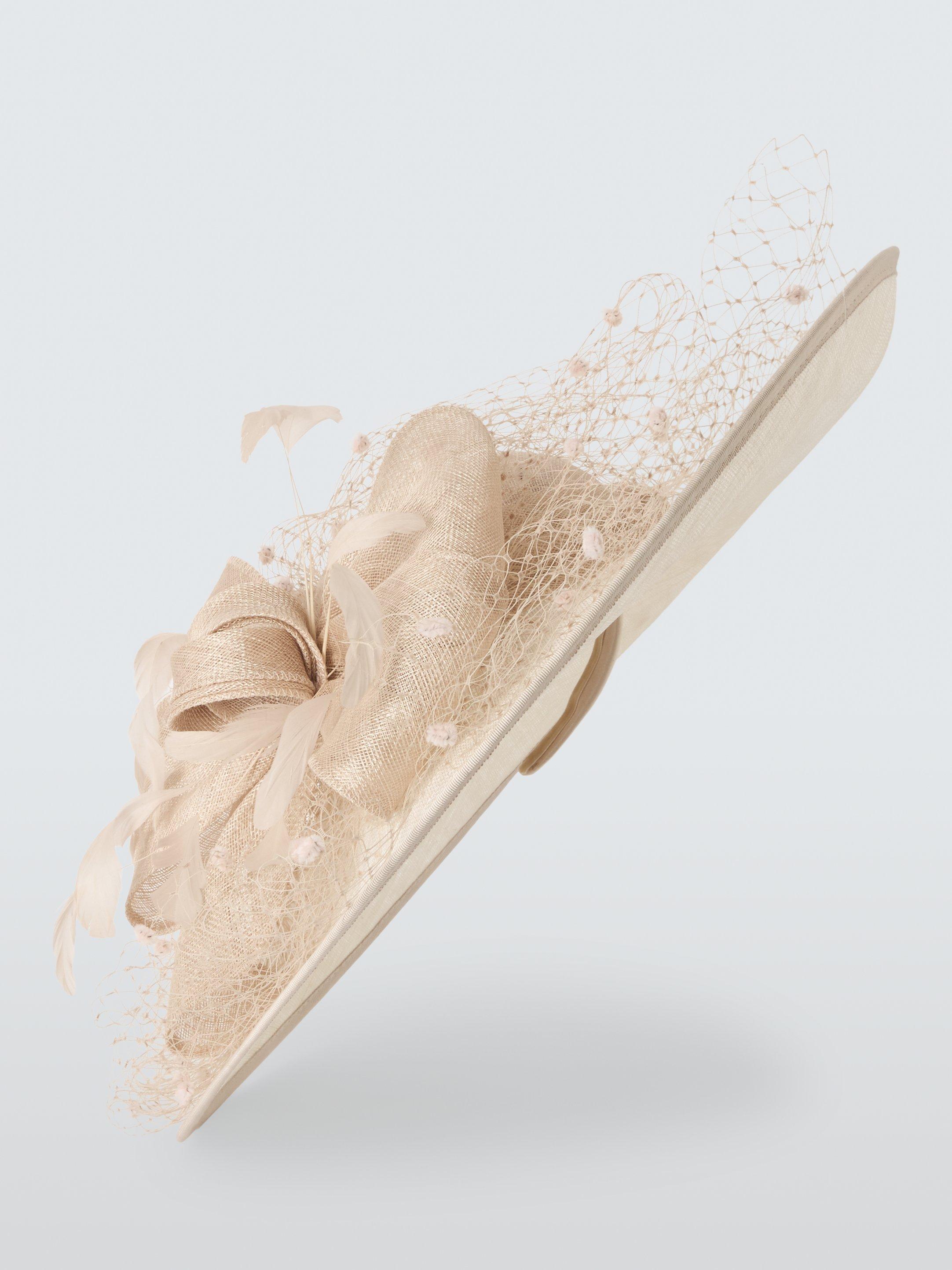 Product image 2 of 4, which shows Snoxells Sofia East West Large Disc Occasion Hat, Champagne