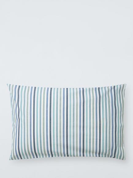 John Lewis Kids' Striped Cotton Duvet Cover and Pillowcase Set, Blue - view 2, Blue