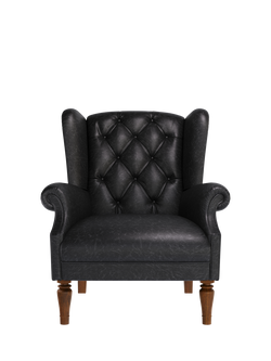 John Lewis Claverdon II Leather Armchair, Dark Leg, Galveston Black