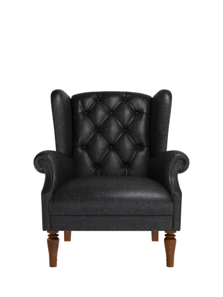 John Lewis Claverdon II Leather Armchair, Dark Leg, Galveston Black