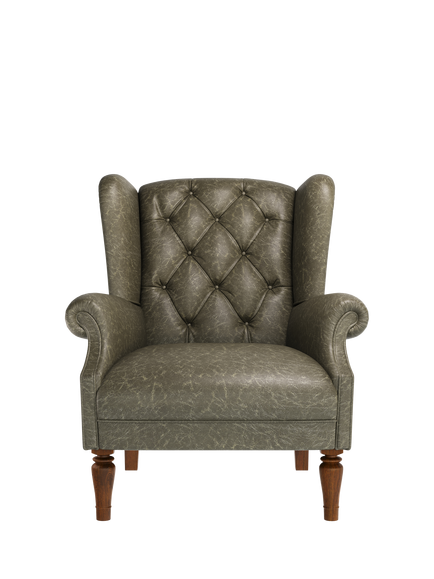 John Lewis Claverdon II Leather Armchair, Dark Leg, Galveston Slate